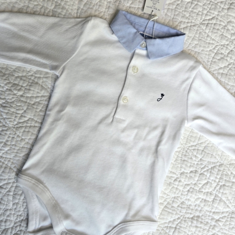 Jacadi Boy 12 Months Collar Cotton Bodysuit